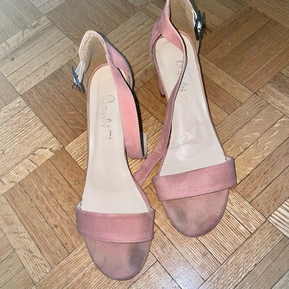 Pink suede sandals size 9 - Picture 3 of 4